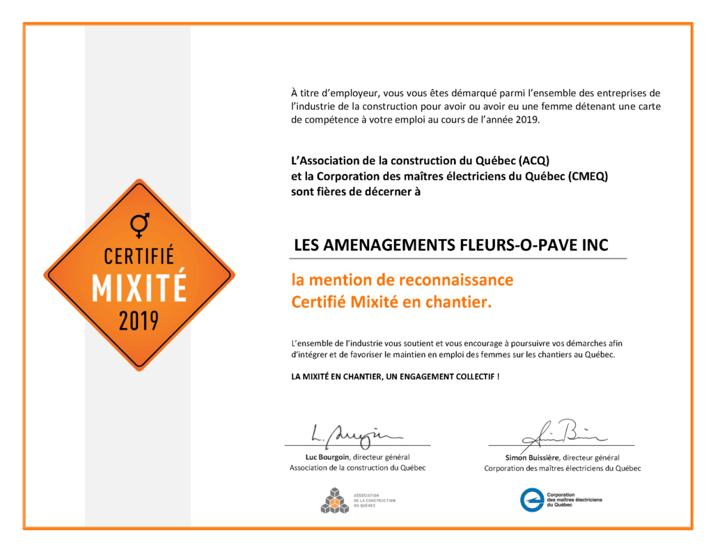 Certifié Mixité 2019